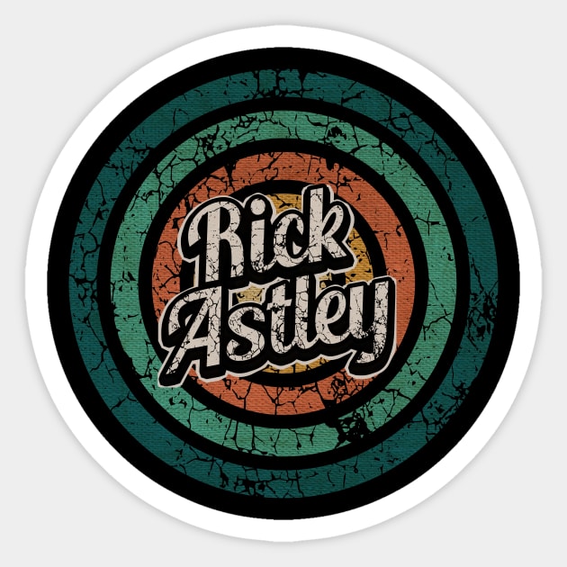 Rick Astley // Retro Circle Crack Vintage Sticker by People Mask